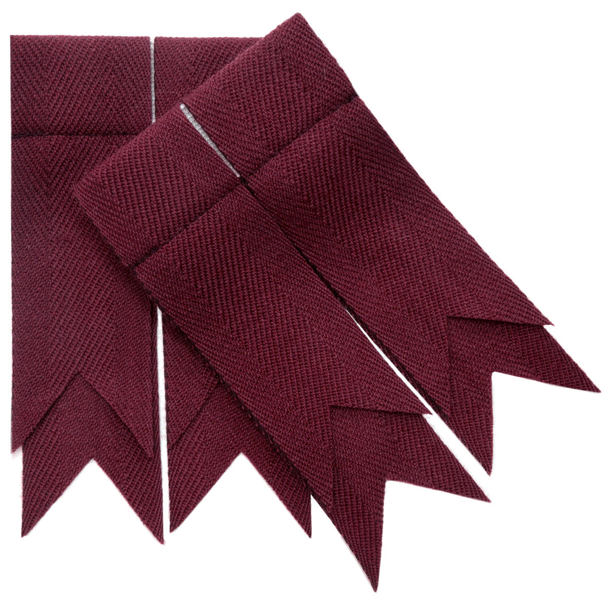 Maroon 100% Pure New Wool Garter Flashes