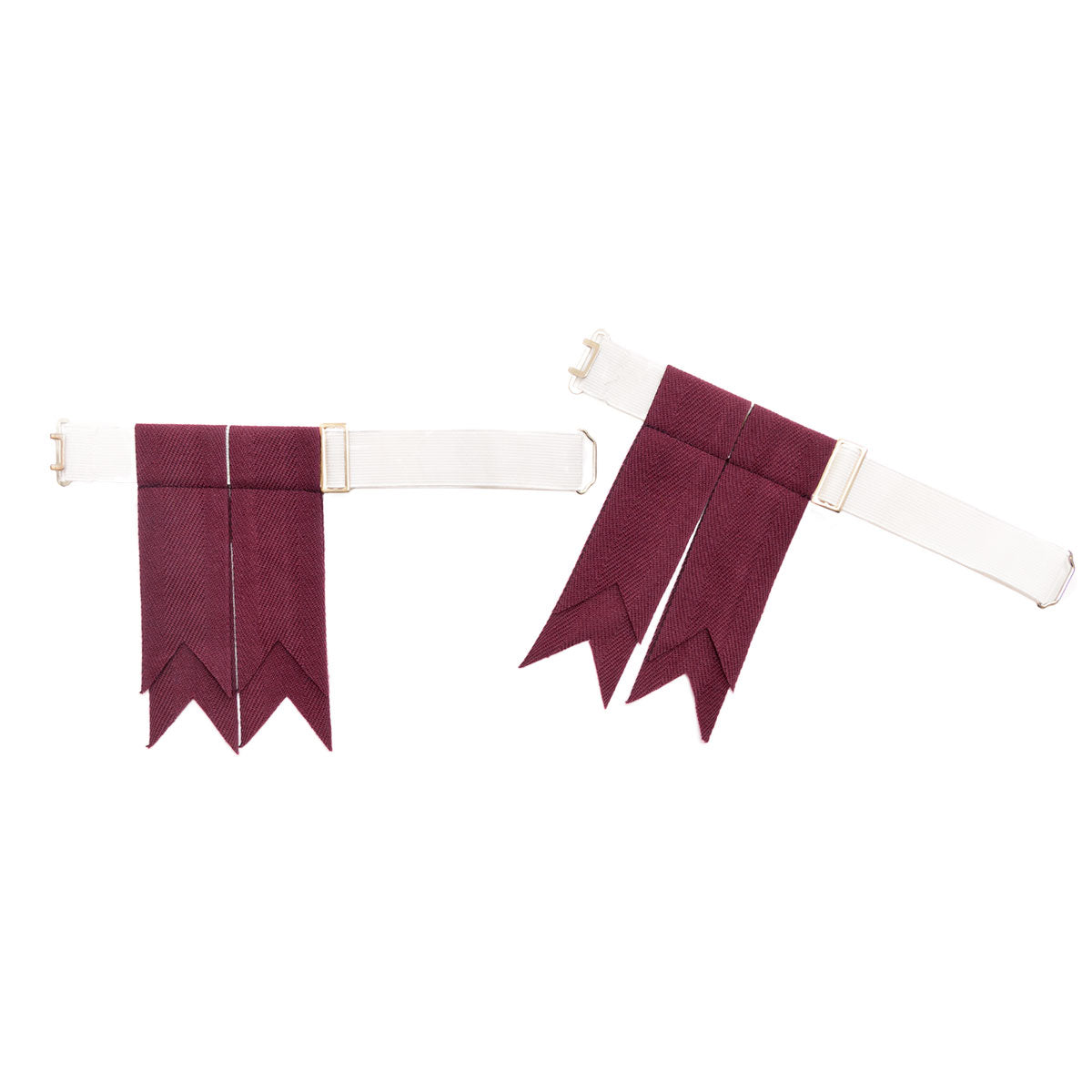Maroon 100% Pure New Wool Garter Flashes