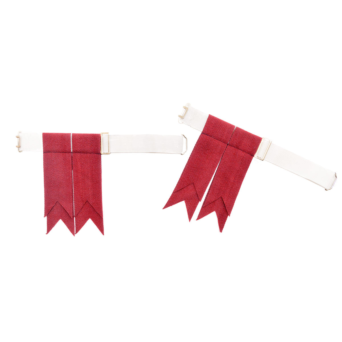 Weathered Red 100% Pure New Wool Garter Flashes