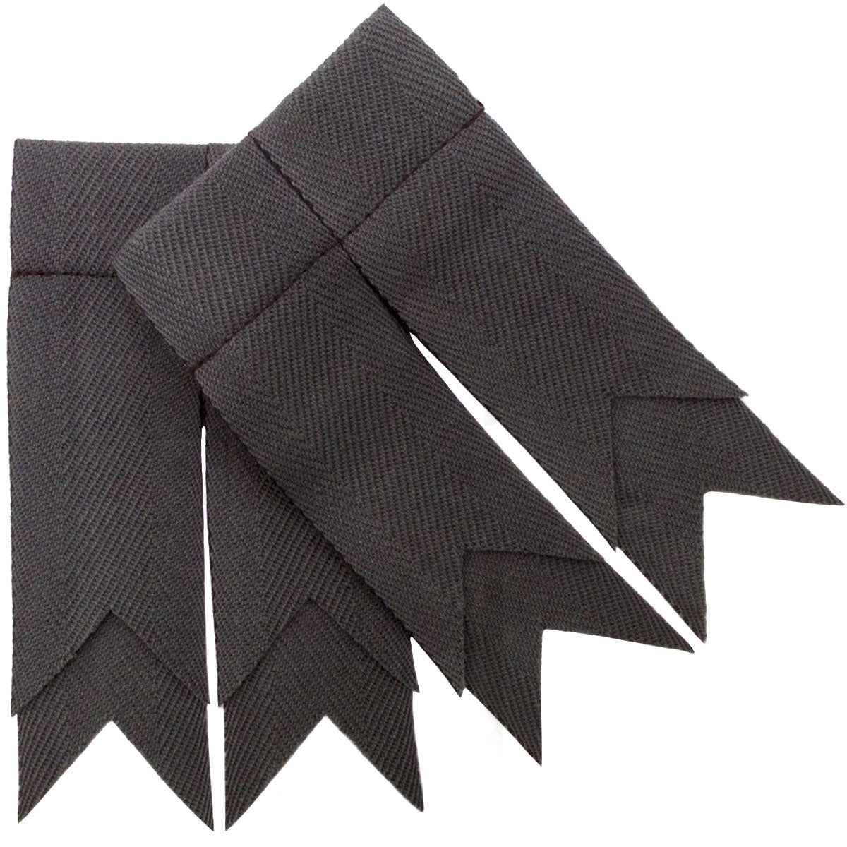 Stealth Grey 100% Pure New Wool Garter Flashes