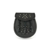 Celtic Design, Studded Leather Day Sporran with Hand-Pleated Tassels