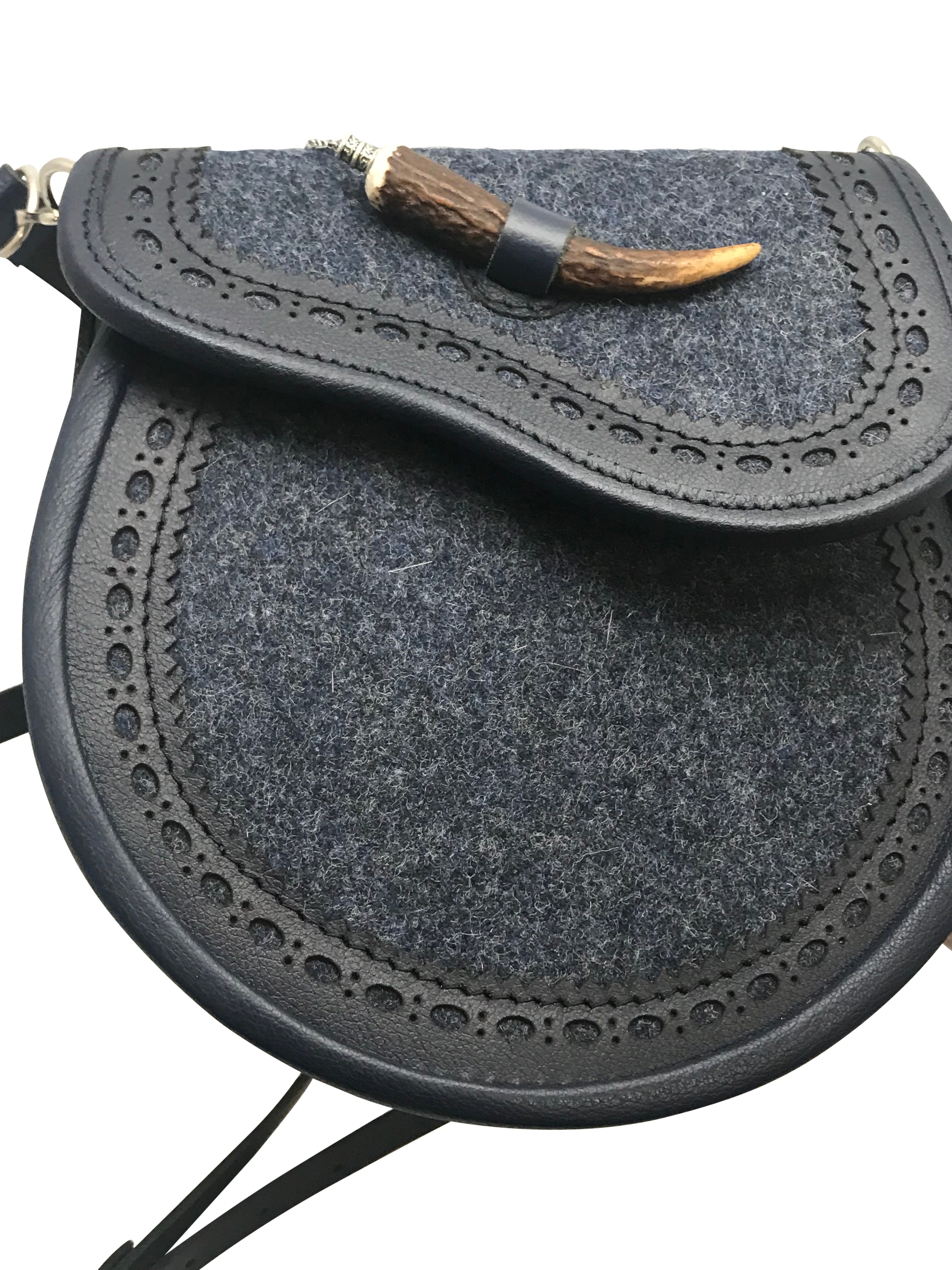 Abraham Moon Heritage Melton and Leather Brogued Handbag