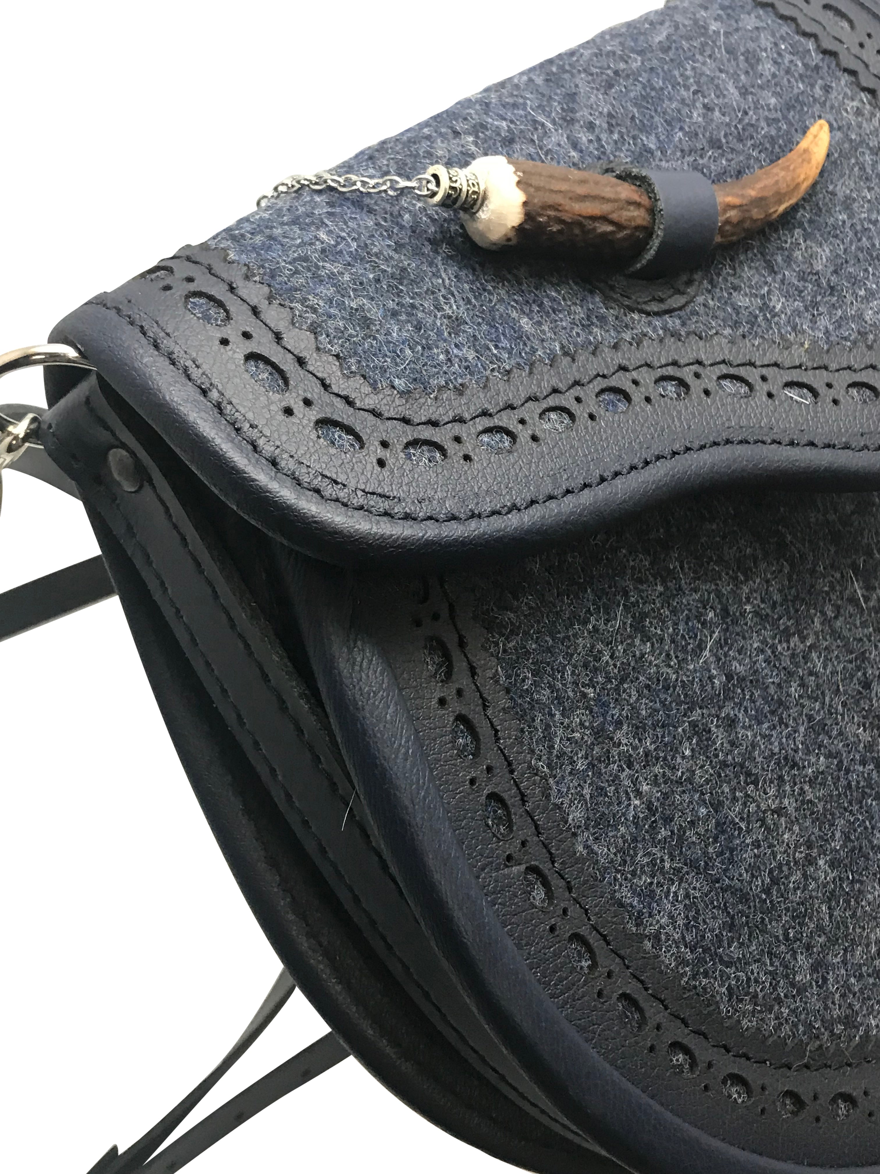 Abraham Moon Heritage Melton and Leather Brogued Handbag