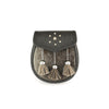 Mid Grey Seal and Leather Celtic Stud Day Sporran