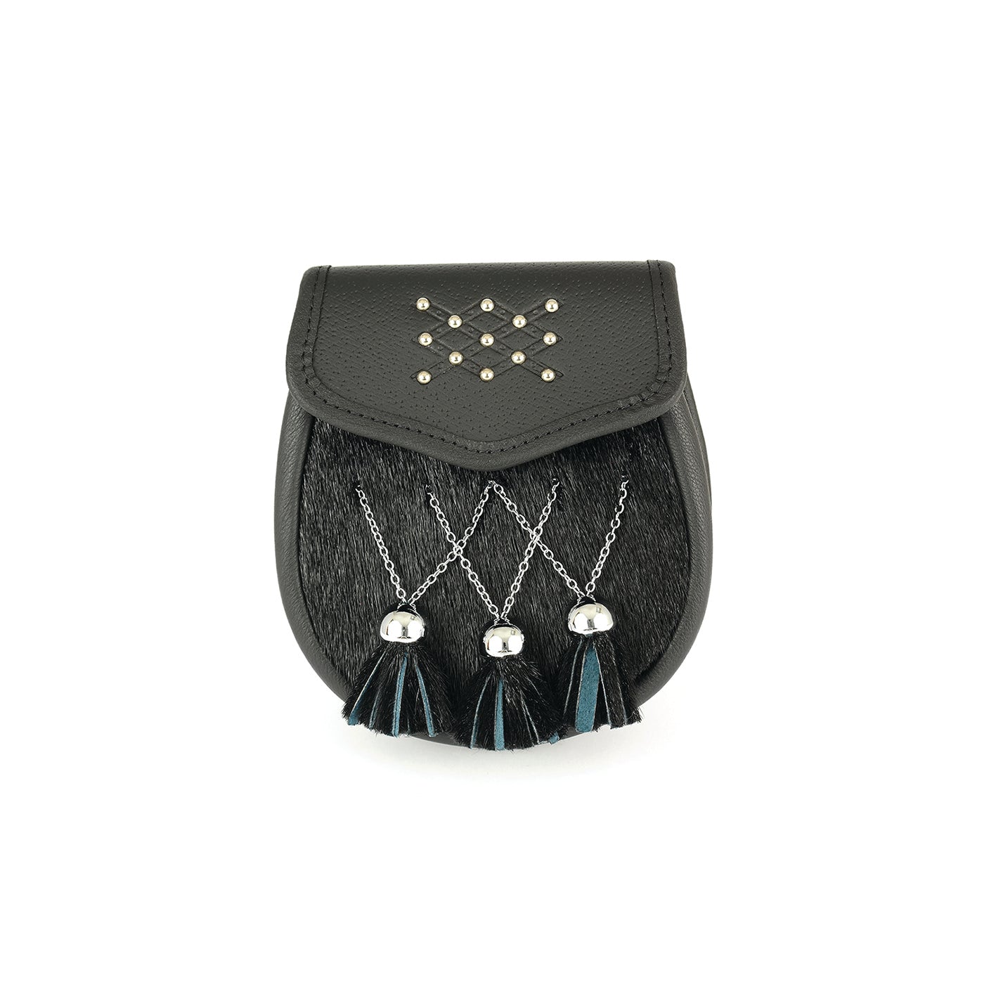 Black Seal and Leather Cross Chain Day Sporran