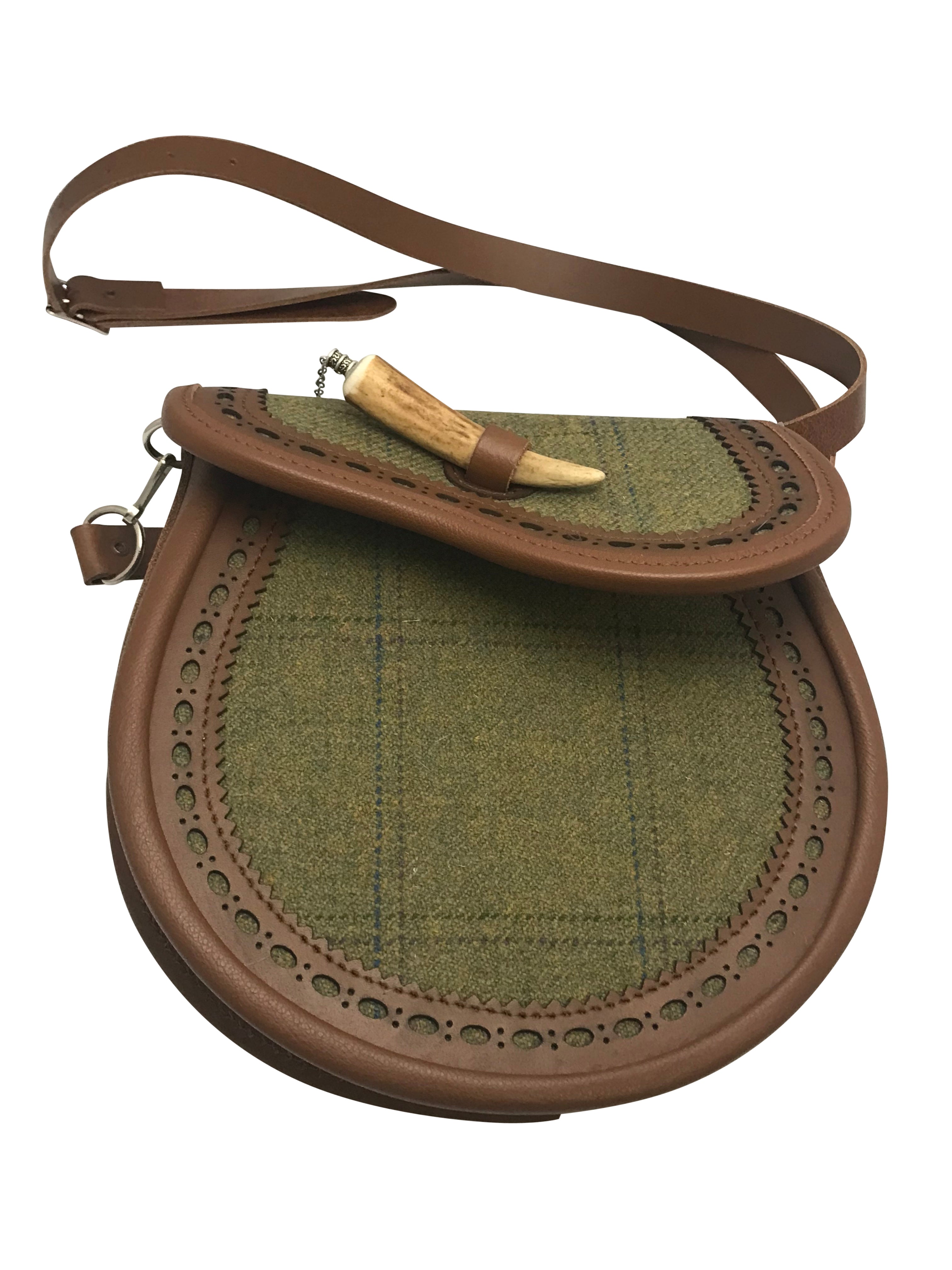 Royal Regiment of Scotland Tweed and Leather Brogued Handbag