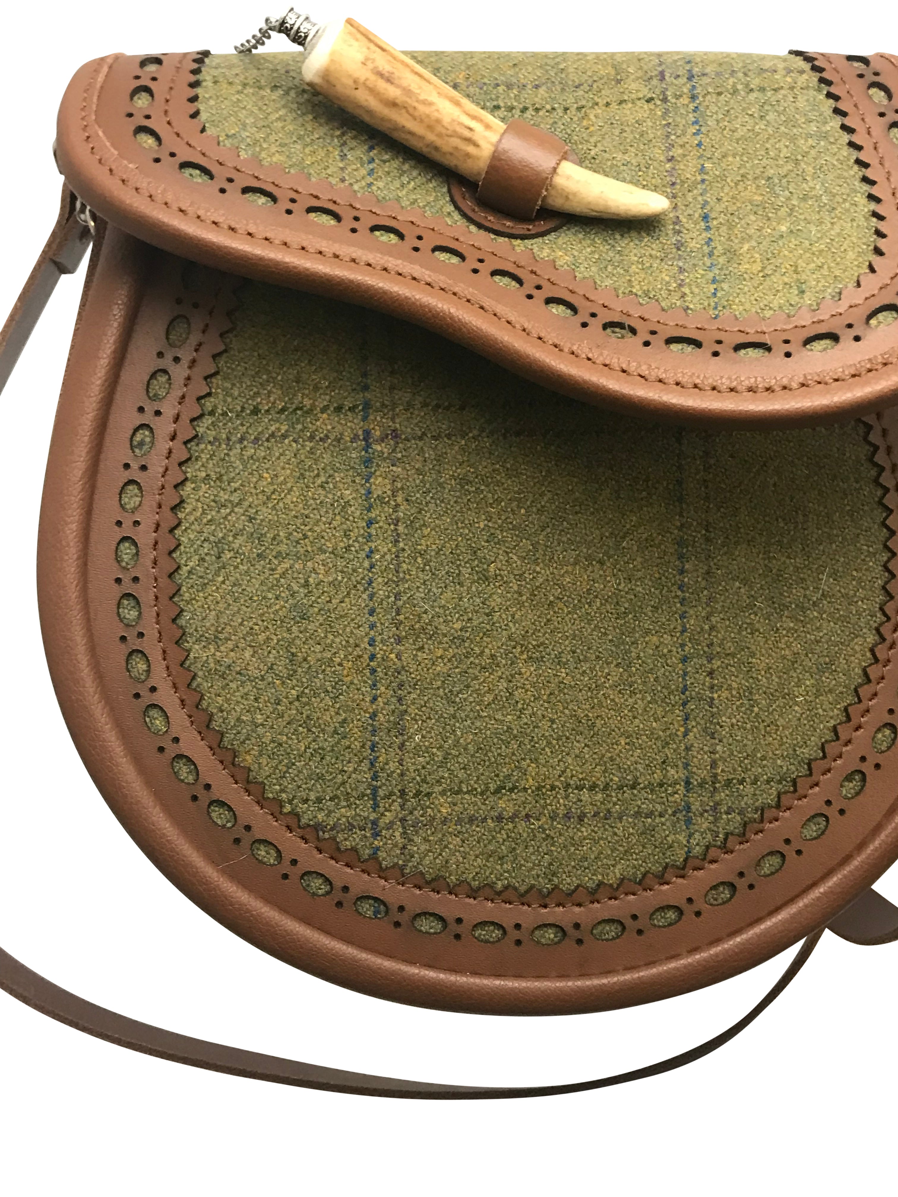 Royal Regiment of Scotland Tweed and Leather Brogued Handbag