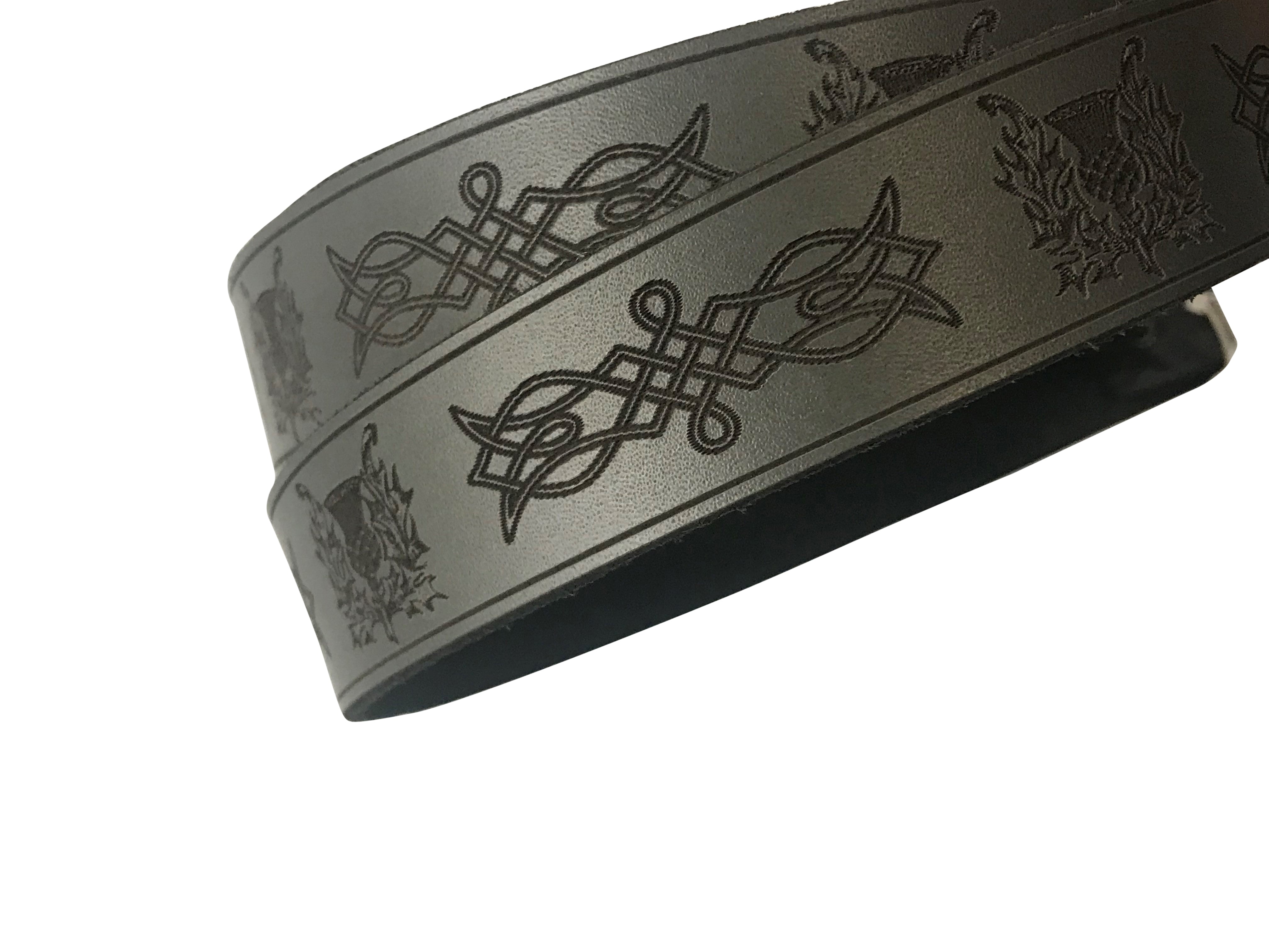 Laser Etched Light Seal and Leather Celtic Day Sporran